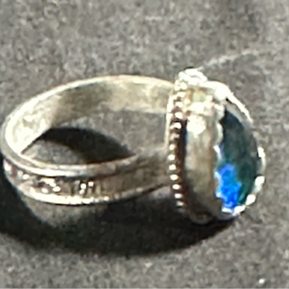 Aurora Opal Sterling Silver Ring - image 2